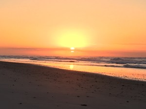 sunrise on a beach in NC